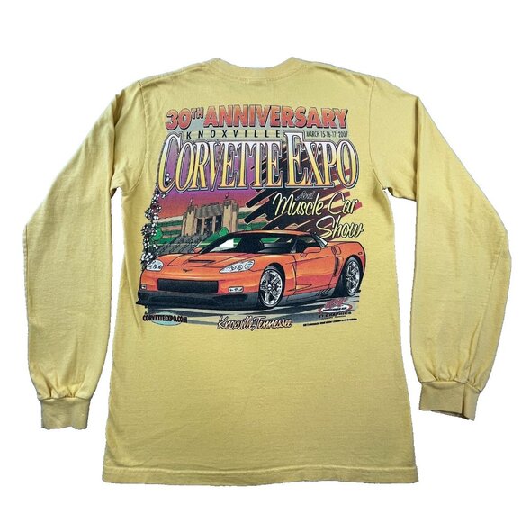 Anvil Other - Corvette Expo ET Motor gear Knoxville Men's S Yellow Shirt Muscle Car Show 2007